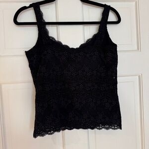 Vintage Black Lace Tank Top